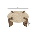 Masuta de cafea, Hanah Home, Avoure, 90x35x90 cm, PAL MELAMINAT, Travertin / Nuc
