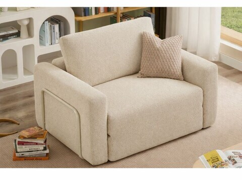 Fotoliu extensibil, Atelier del Sofa, 118FVL1103, Tesatura Boucle, Crem