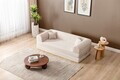 Canapea extensibila 3 locuri, Atelier del Sofa, 118FVL1301, Tesatura plus reiata, Crem