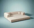 Canapea extensibila 3 locuri, Atelier del Sofa, 118FVL1301, Tesatura plus reiata, Crem