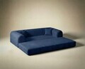 Canapea extensibila 3 locuri, Atelier del Sofa, 118FVL1303, Tesatura plus reiata, Albastru navy