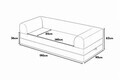 Canapea extensibila 3 locuri, Atelier del Sofa, 118FVL1304, Tesatura plus reiata, Bej