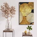 Tablou decorativ, 4570NISC-018, Canvas, Lemn, Auriu / Bej / Negru / Alb
