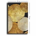 Tablou decorativ, 4570NISC-018, Canvas, Lemn, Auriu / Bej / Negru / Alb