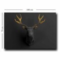 Tablou decorativ, 70100NISC-024, Canvas, Lemn, Aur/Negru