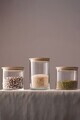 Set recipiente cu capac, Hermia, 127RKL1405, Sticla, Borcan mediu: 10 x 10 x 10 cm / 600 ml (1 bucată), Transparent