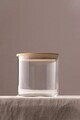 Set recipiente cu capac, Hermia, 127RKL1405, Sticla, Borcan mediu: 10 x 10 x 10 cm / 600 ml (1 bucată), Transparent