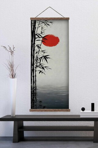 Tablou decorativ, ARTJPNPSTRDK11, Lemn masiv, Pictura pe canvas, Multicolor