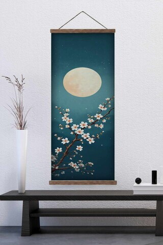 Tablou decorativ, ARTJPNPSTRDK25, Lemn masiv, Pictura pe canvas, Multicolor