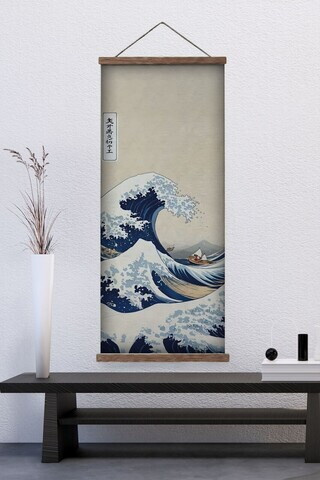 Tablou decorativ, ARTJPNPSTRDK1, Lemn masiv, Pictura pe canvas, Multicolor