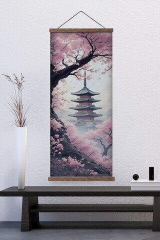 Tablou decorativ, ARTJPNPSTRDK2, Lemn masiv, Pictura pe canvas, Multicolor