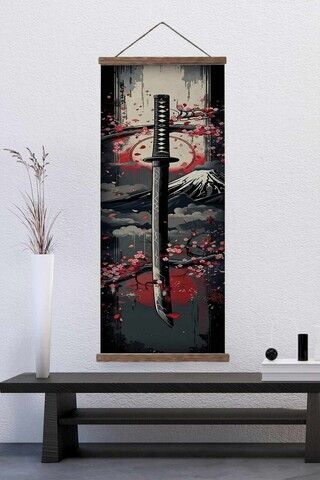Tablou decorativ, ARTJPNPSTRDK6, Lemn masiv, Pictura pe canvas, Multicolor