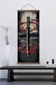 Tablou decorativ, ARTJPNPSTRDK6, Lemn masiv, Pictura pe canvas, Multicolor