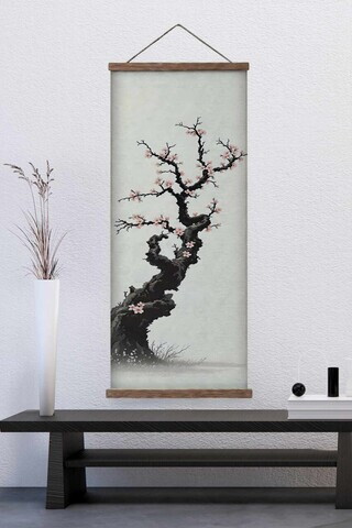 Tablou decorativ, ARTJPNPSTRDK12, Lemn masiv, Pictura pe canvas, Multicolor