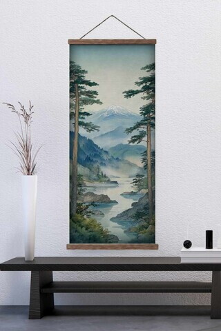 Tablou decorativ, ARTJPNPSTRDK19, Lemn masiv, Pictura pe canvas, Multicolor