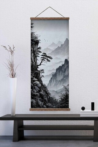 Tablou decorativ, ARTJPNPSTRDK21, Lemn masiv, Pictura pe canvas, Multicolor