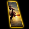 Tablou decorativ cu lumina LED, 3090KTLGDACT, PÂNZĂ DE POLIESTER, 30 x 90 cm, Multicolor