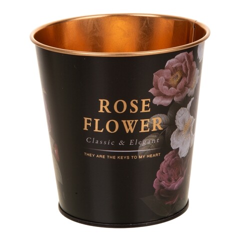 Ghiveci Rose Flower, Creaciones Meng, 10x10 cm, metal galvanizat