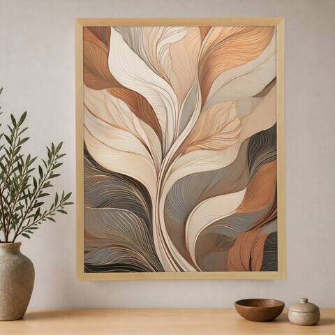 Tablou decorativ, Cc-D-Ah-1005 45 x 60, Canvas, Cadru: 100% LEMN (Grosime: 18 mm), Multicolor