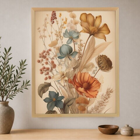 Tablou decorativ, Cc-D-Ah-1008 70 x 95, Canvas, Cadru: 100% LEMN (Grosime: 18 mm), Multicolor