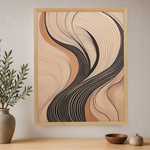 Tablou decorativ, Cc-D-Ah-1012 70 x 95, Canvas, Cadru: 100% LEMN (Grosime: 18 mm), Multicolor