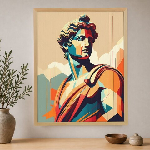 Tablou decorativ, Cc-D-Ah-1014 45 x 60, Canvas, Cadru: 100% LEMN (Grosime: 18 mm), Multicolor