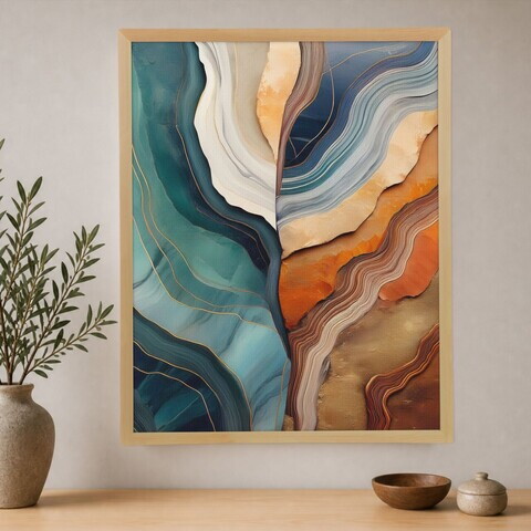 Tablou decorativ, Cc-D-Ah-1017 45 x 60, Canvas, Cadru: 100% LEMN (Grosime: 18 mm), Multicolor