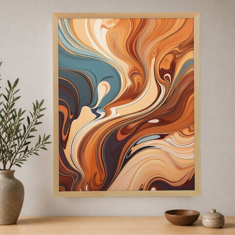 Tablou decorativ, Cc-D-Ah-1019 70 x 95, Canvas, Cadru: 100% LEMN (Grosime: 18 mm), Multicolor