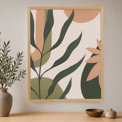 Tablou decorativ, Cc-D-Ah-1032 45 x 60, Canvas, Cadru: 100% LEMN (Grosime: 18 mm), Multicolor