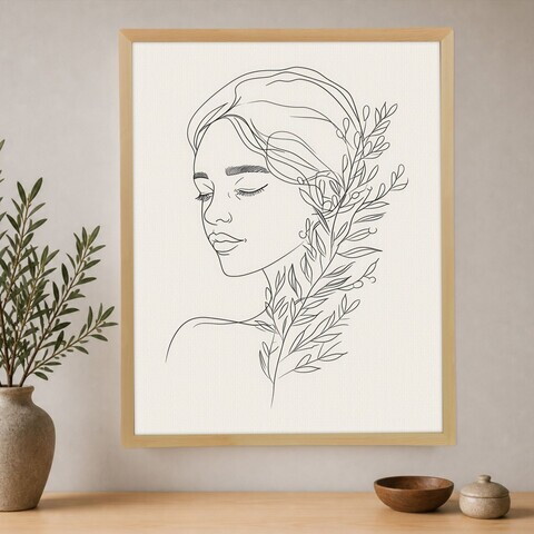 Tablou decorativ, Cc-D-Ah-1040 45 x 60, Canvas, Cadru: 100% LEMN (Grosime: 18 mm), Multicolor