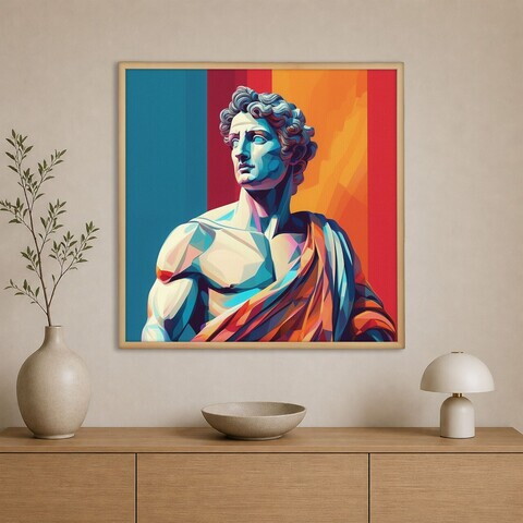 Tablou decorativ, Cc-K-Ah-1001, Canvas, Cadru: 100% LEMN (Grosime: 18 mm), Multicolor