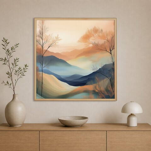 Tablou decorativ, Cc-K-Ah-1003, Canvas, Cadru: 100% LEMN (Grosime: 18 mm), Multicolor