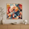 Tablou decorativ, Cc-K-Ah-1005, PÂNZĂ, Lemn (Grosime: 18 mm, Multicolor