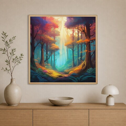 Tablou decorativ, Cc-K-Ah-1009, Canvas, Cadru: 100% LEMN (Grosime: 18 mm), Multicolor