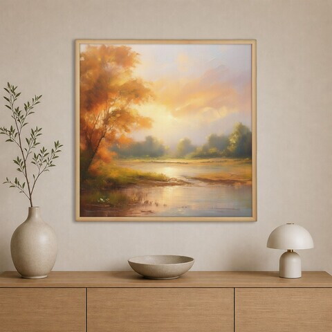 Tablou decorativ, Cc-K-Ah-1019, Canvas, Cadru: 100% LEMN (Grosime: 18 mm), Multicolor