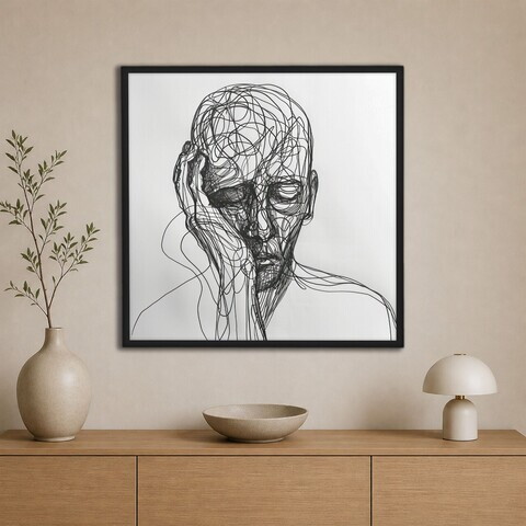 Tablou decorativ, Cc-K-Sy-1027, Canvas, Cadru: 100% LEMN (Grosime: 18 mm), Multicolor