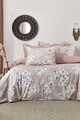 Lenjerie de pat dubla, L'essentiel Maison, Romantica, Bumbac Satinat, Pudră / Alb / Maro
