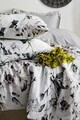 Lenjerie de pat dubla, L'essentiel Maison, Ruma, Bumbac Satinat, Alb / Verde / Gri închis
