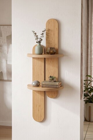 Raft de perete, Hanah Home, Artmtkwll4, 26x80x13 cm, MDF, Stejar