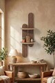 Raft de perete, Hanah Home, Artmtkwll4, 26x80x13 cm, MDF, Wenge