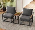 Set mobilier de gradina, Hanah Home, Multilounge Garden, Metal, Gri
