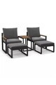 Set mobilier de gradina, Hanah Home, Multilounge Garden, Metal, Gri