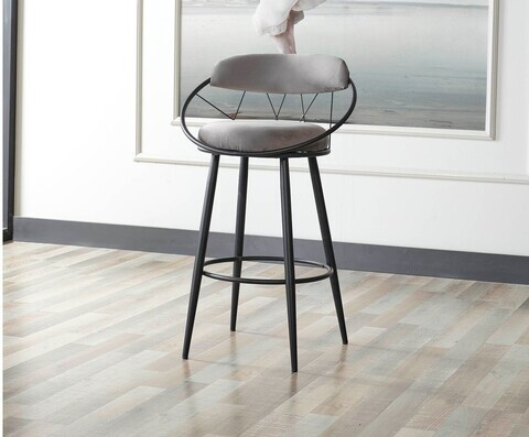 Scaun de bar, Hanah Home, Relax, 60x109x60 cm, Metal, Gri