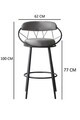 Scaun de bar, Hanah Home, Relax, 60x109x60 cm, Metal, Gri