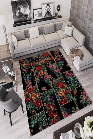 Covor, W828, 180x280 cm, Poliester, Negru