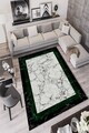 Covor, W848, 100x200 cm, Poliester, Negru/Verde