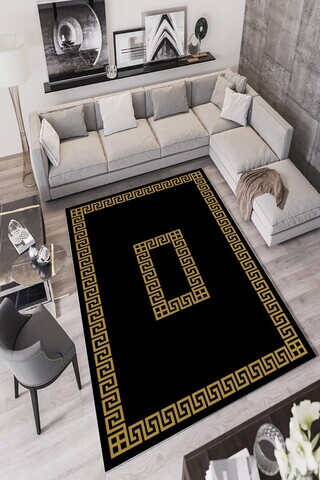 Covor, W871, 140x220 cm, Poliester, Negru