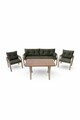 Set mobilier de gradina, Hanah Home, 3+1+1, Metal, Verde
