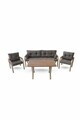 Set mobilier de gradina, Hanah Home, 3+1+1, Metal, Gri