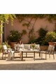 Set mobilier de gradina, Hanah Home, Nergiz Mermer 3+1+1, Metal, Bej